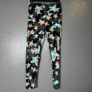 Kids Star Print Leggings One Size Soft Stretch Vibrant Pattern